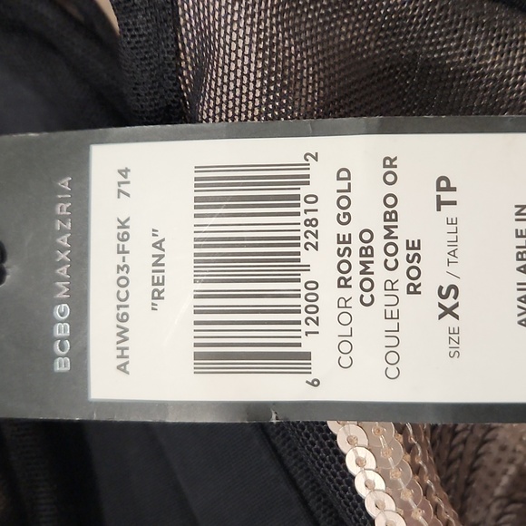 BCBGMAXAZRIA ROSE GOLD COCKTAIL DRESS SZ XS - Picture 5 of 5